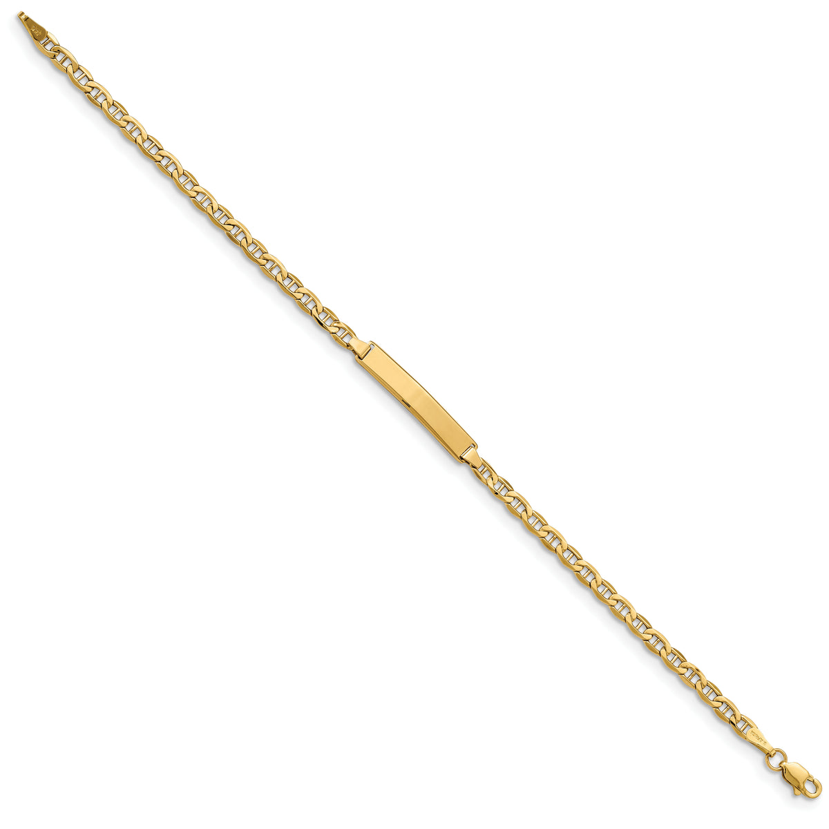 14k Semi-Solid Anchor Link ID Bracelet-DCID139-8