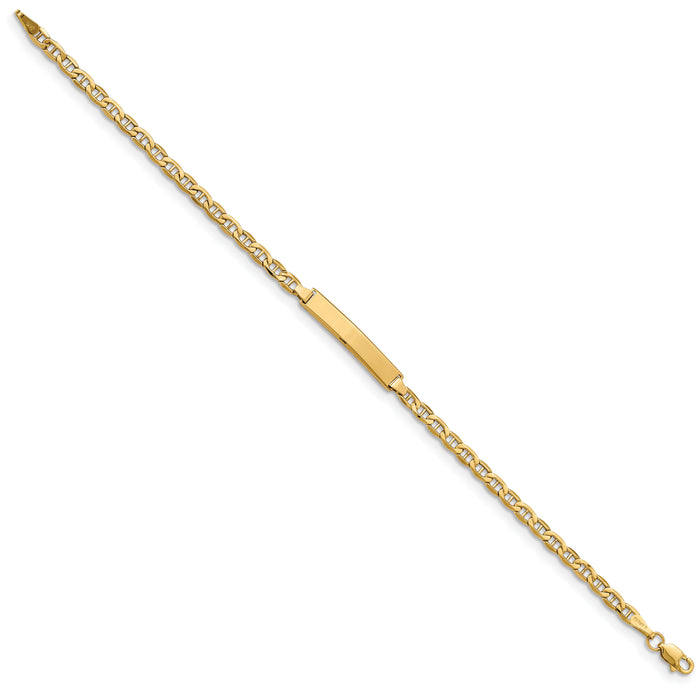 14k Semi-Solid Anchor Link ID Bracelet-DCID139-8