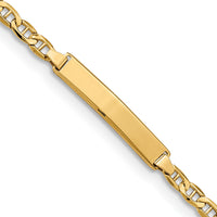 14k Semi-Solid Anchor Link ID Bracelet-DCID139-8