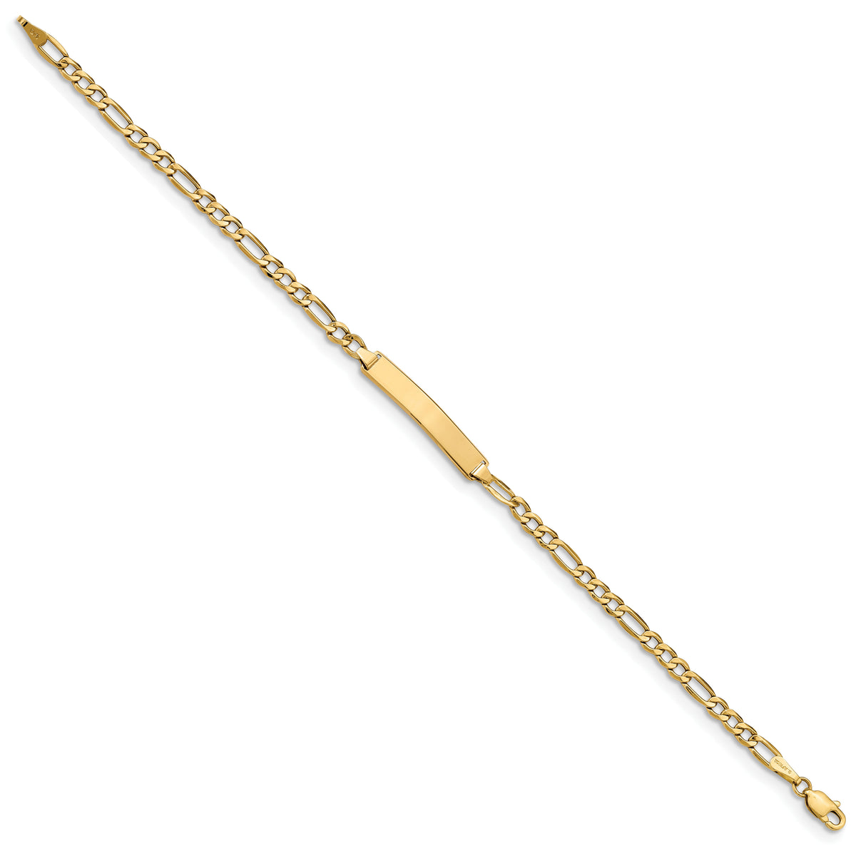 14k Semi-Solid Figaro Link ID Bracelet-DCID140-8
