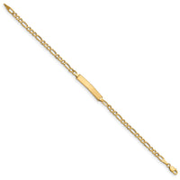 14k Semi-Solid Figaro Link ID Bracelet-DCID140-8