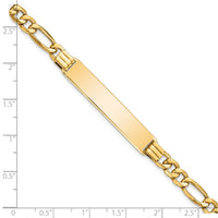 14k Semi-Solid Figaro Link ID Bracelet-DCID141-7