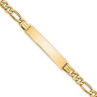 14k Semi-Solid Figaro Link ID Bracelet-DCID141-7