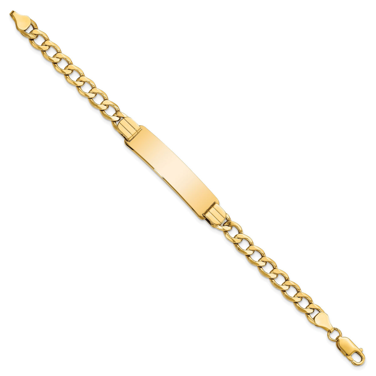 14k Semi-solid Curb Link ID Bracelet-DCID142-7