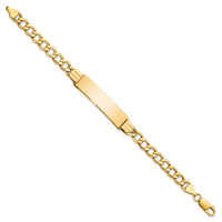 14k Semi-solid Curb Link ID Bracelet-DCID142-8