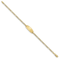 14k Semi-Solid Oval Figaro ID Bracelet-DCID143-7
