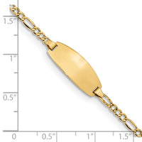 14k Semi-Solid Oval Figaro ID Bracelet-DCID143-7