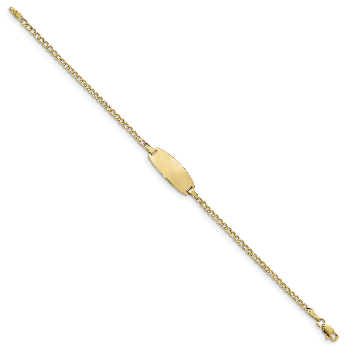 14k Semi-Solid Oval Curb ID Bracelet-DCID144-7