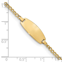 14k Semi-Solid Oval Curb ID Bracelet-DCID144-6