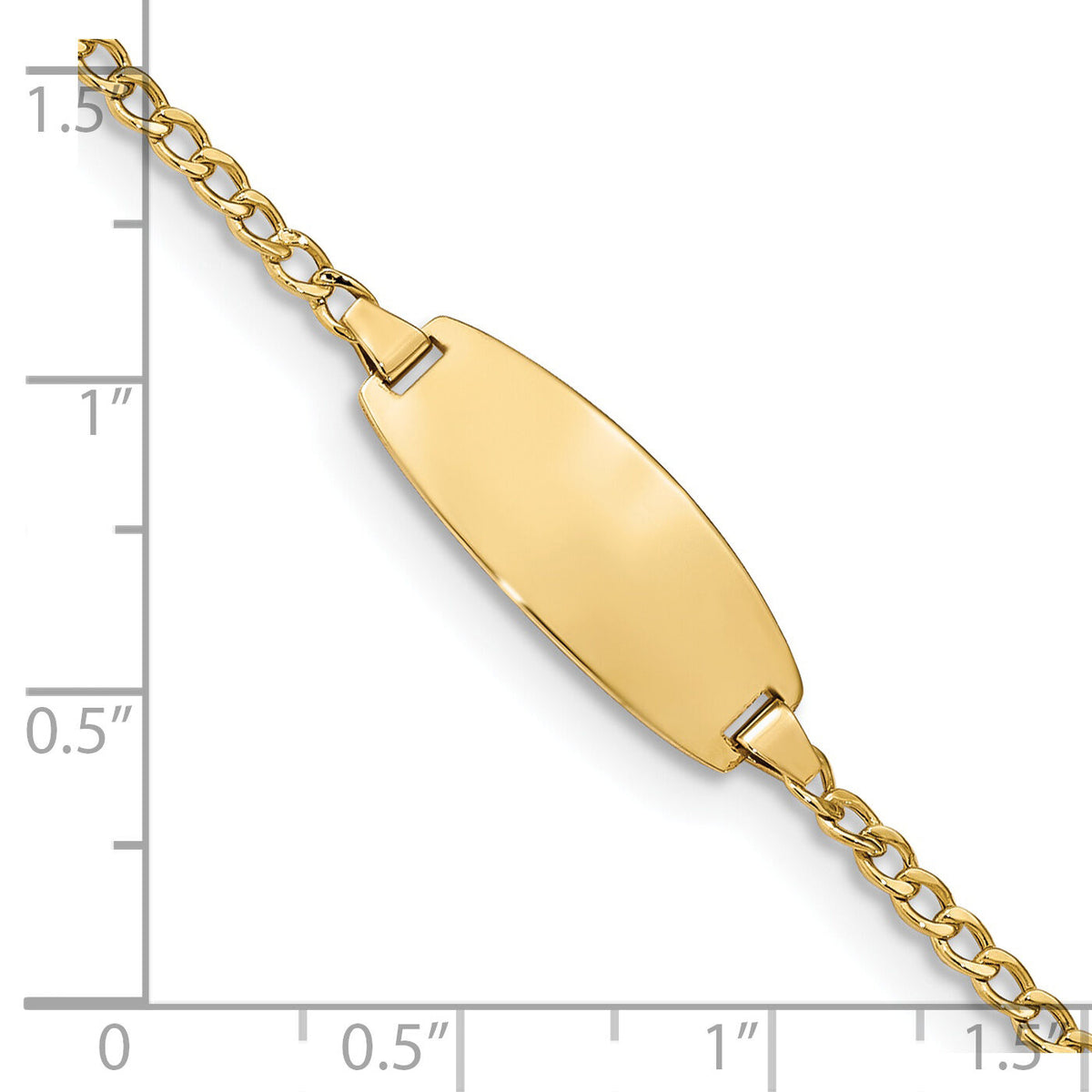 14k Semi-Solid Oval Curb ID Bracelet-DCID144-7