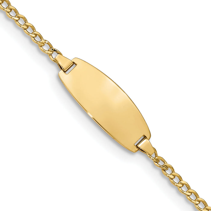 14k Semi-Solid Oval Curb ID Bracelet-DCID144-7