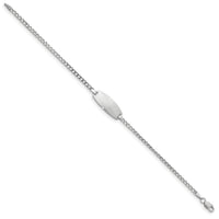 14k White Gold Semi-Solid Oval Curb ID Bracelet-DCID144W-7