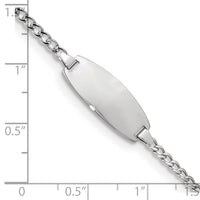 14k White Gold Semi-Solid Oval Curb ID Bracelet-DCID144W-7