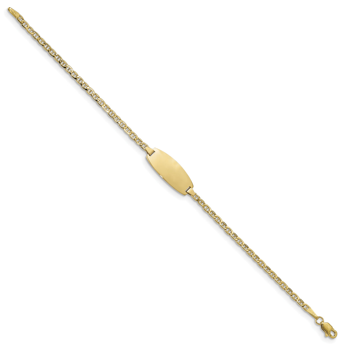 14k Semi-Solid Oval Anchor ID Bracelet-DCID145-7