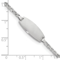 14k White Gold Semi-Solid Oval Anchor ID Bracelet-DCID145W-7