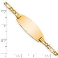 14k Semi-Solid Oval ID Figaro Bracelet-DCID146-8