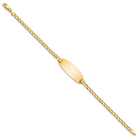 14k Semi-Solid Oval Curb ID Bracelet-DCID147-7