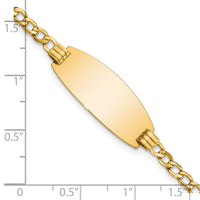 14k Semi-Solid Oval Curb ID Bracelet-DCID147-8
