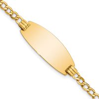 14k Semi-Solid Oval Curb ID Bracelet-DCID147-8