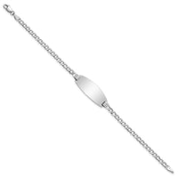 14k White Gold Semi-solid Oval Curb ID Bracelet-DCID147W-7