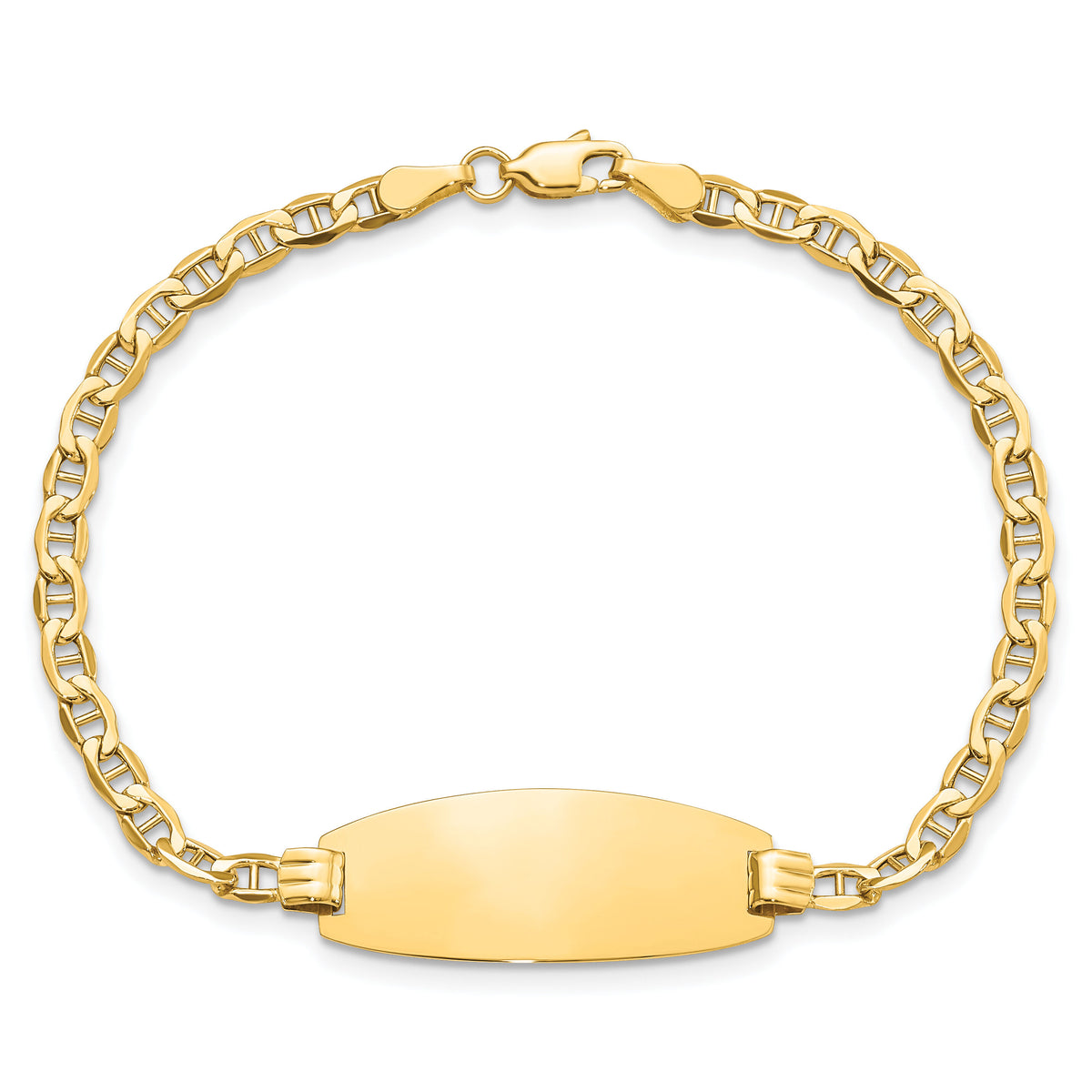 14k Semi-Solid Oval Anchor ID  Bracelet-DCID148-7