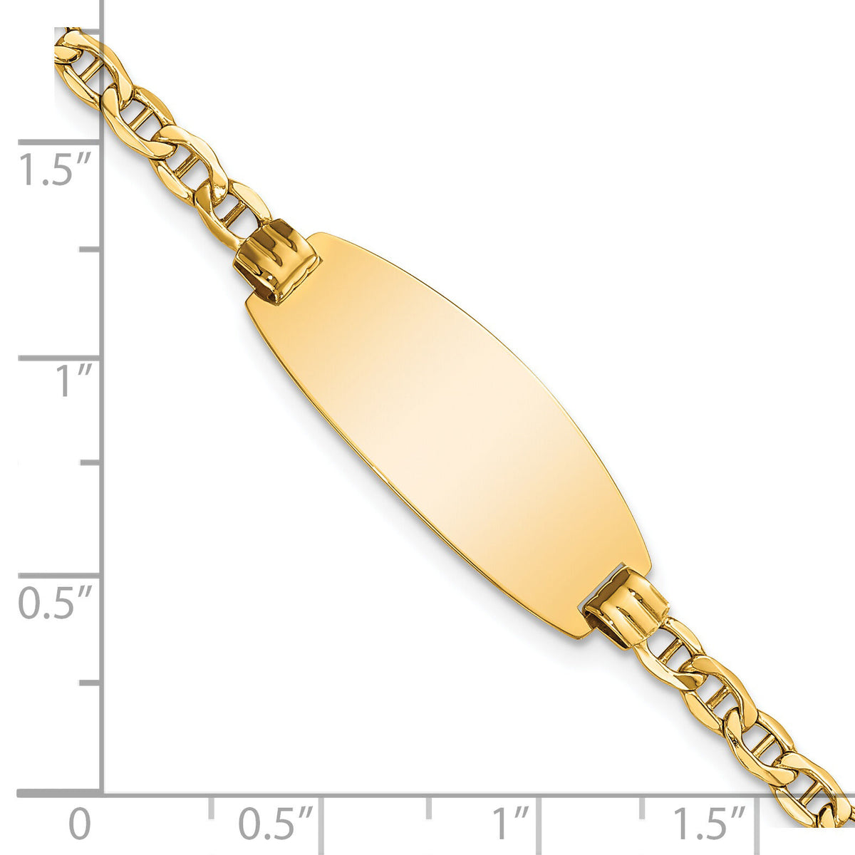 14k Semi-Solid Oval Anchor ID  Bracelet-DCID148-7