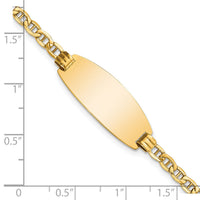 14k Semi-Solid Oval Anchor ID  Bracelet-DCID148-7