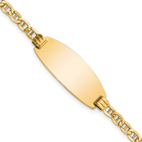 14k Semi-Solid Oval Anchor ID  Bracelet-DCID148-7