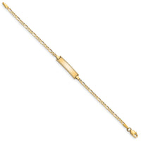 14k Children's Figaro Link ID Bracelet-DCID87-6