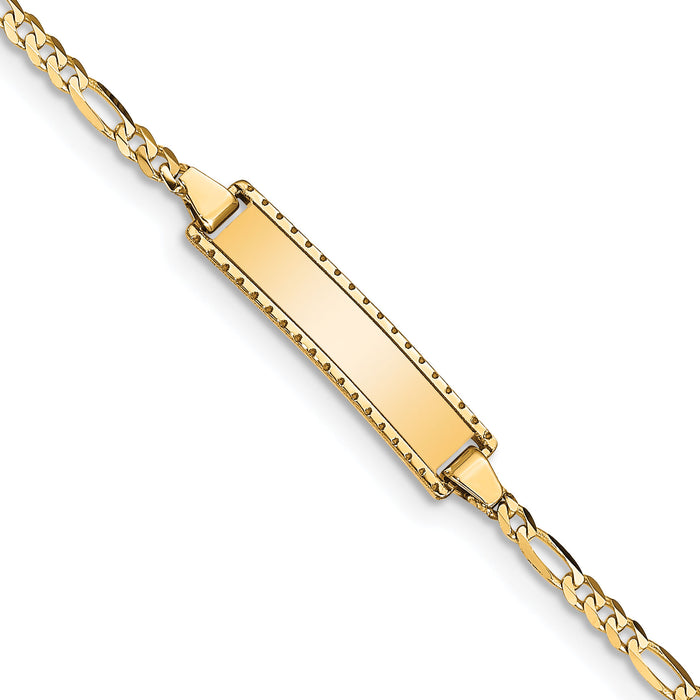 14k Children's Figaro Link ID Bracelet-DCID87-6