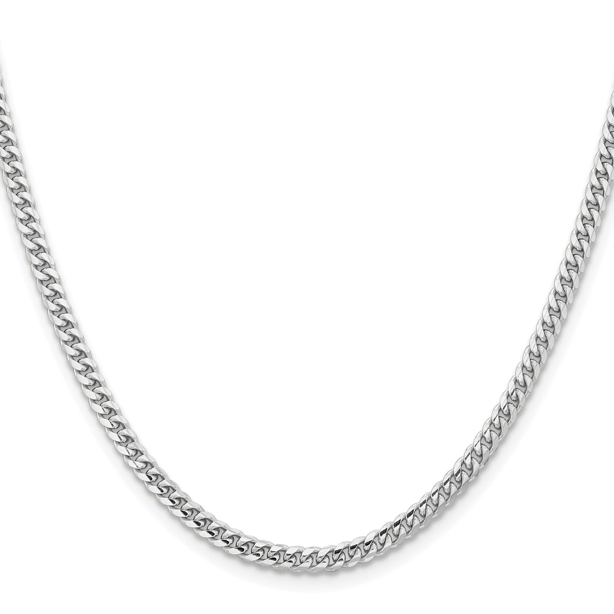 14k White Gold 3.5mm Solid Miami Cuban Chain-DCU100W-22