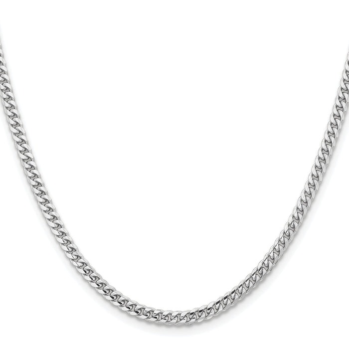 14k White Gold 3.5mm Solid Miami Cuban Chain-DCU100W-22