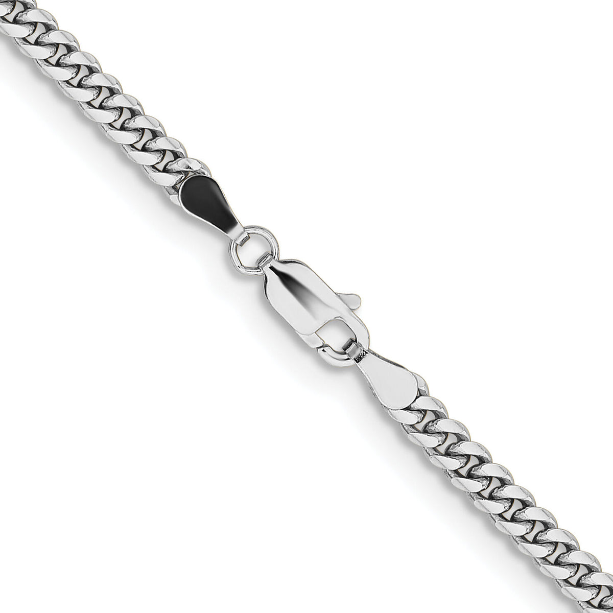 14k White Gold 3.5mm Solid Miami Cuban Chain-DCU100W-22