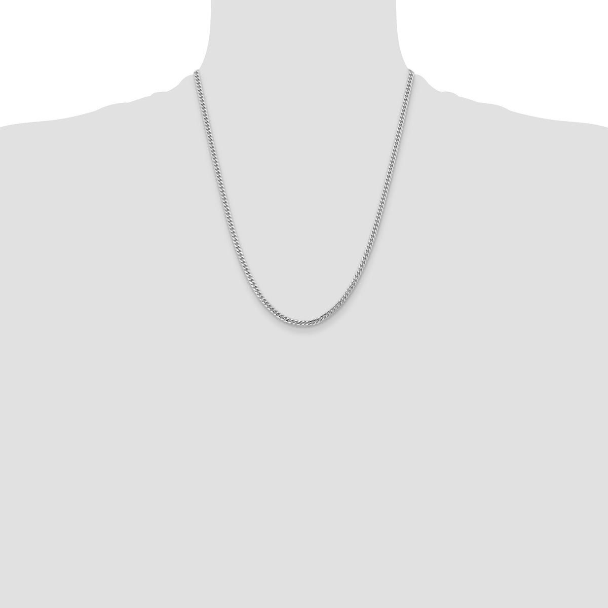 14k White Gold 3.5mm Solid Miami Cuban Chain-DCU100W-22
