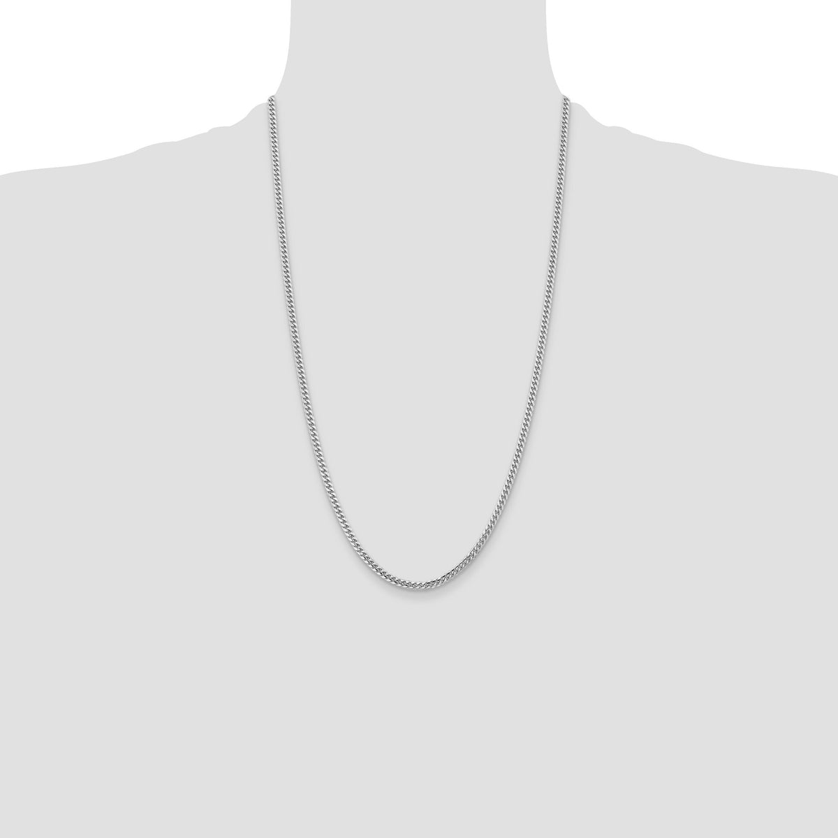 14k White Gold 3.5mm Solid Miami Cuban Chain-DCU100W-26