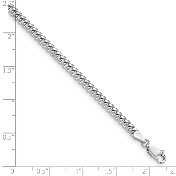 14k White Gold 3.5mm Solid Miami Cuban Chain-DCU100W-7