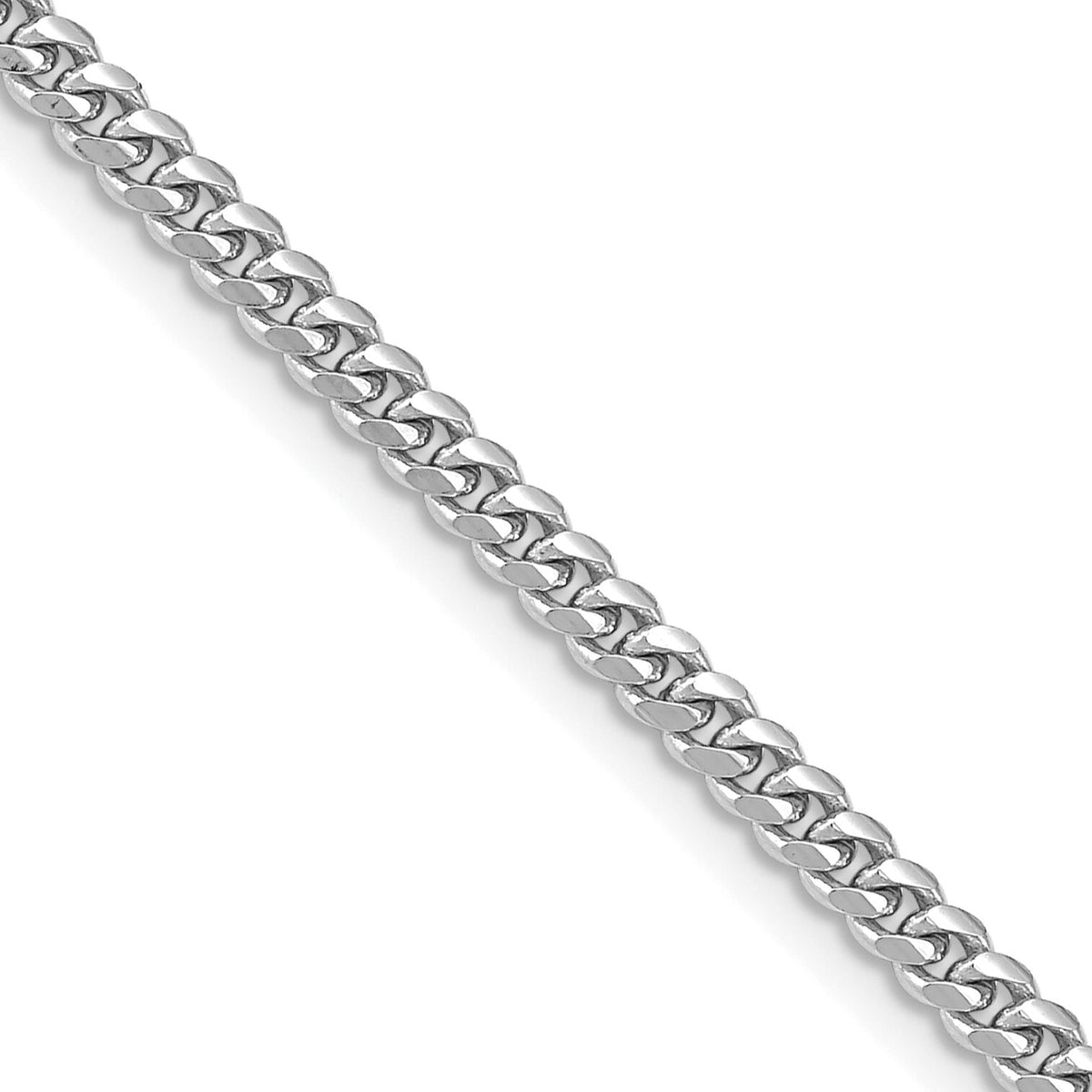 14k White Gold 3.5mm Solid Miami Cuban Chain-DCU100W-22