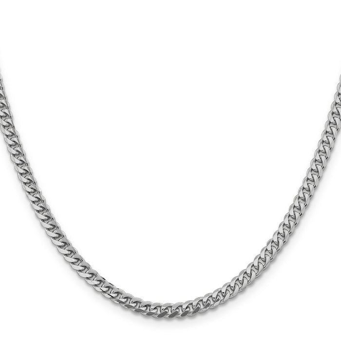 14k White Gold 4.25mm Solid Miami Cuban Chain-DCU120W-22