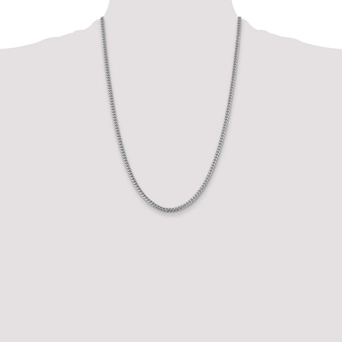 14k White Gold 4.25mm Solid Miami Cuban Chain-DCU120W-24