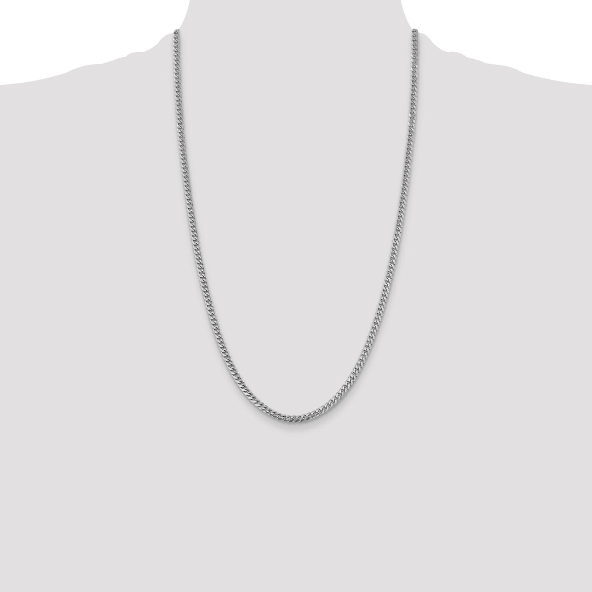 14k White Gold 4.25mm Solid Miami Cuban Chain-DCU120W-26