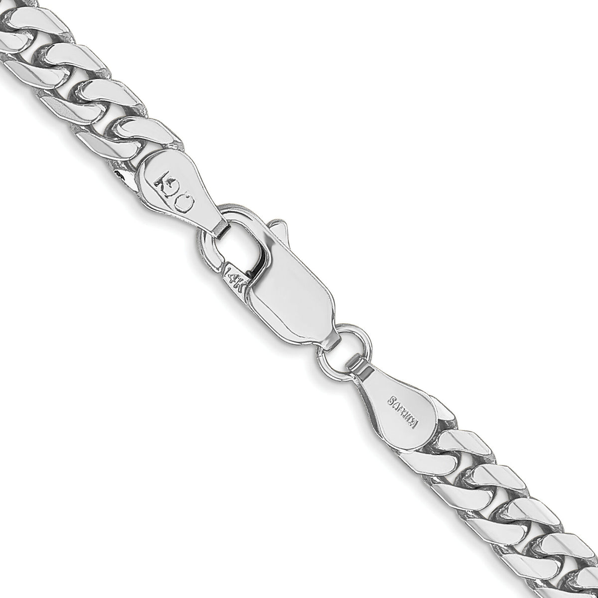 14k White Gold 4.3mm Solid Miami Cuban Chain-DCU140W-24