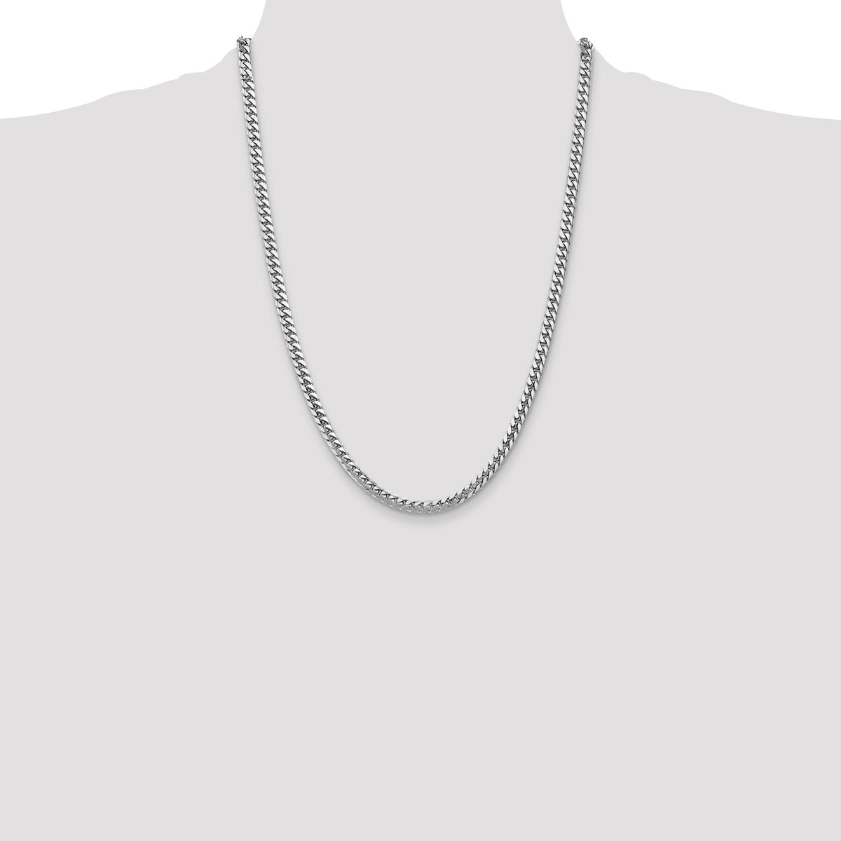 14k White Gold 4.3mm Solid Miami Cuban Chain-DCU140W-24