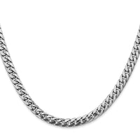 14k White Gold 5mm Solid Miami Cuban Chain-DCU160W-26