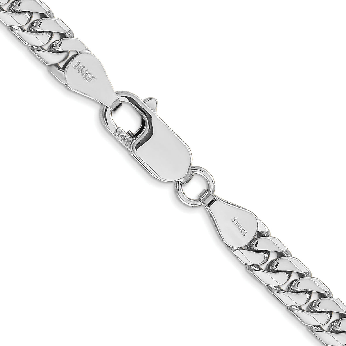 14k White Gold 5mm Solid Miami Cuban Chain-DCU160W-24
