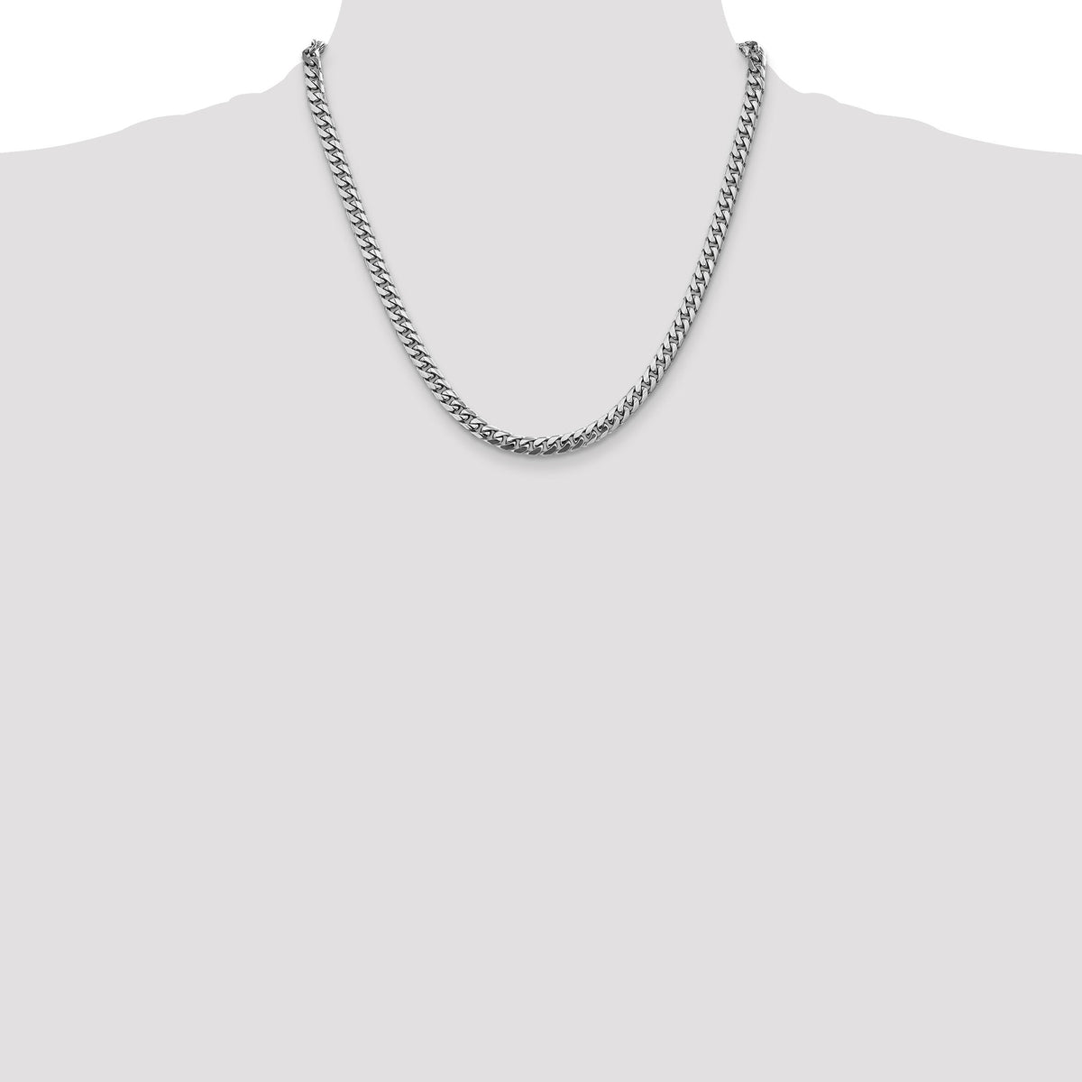 14k White Gold 5mm Solid Miami Cuban Chain-DCU160W-20