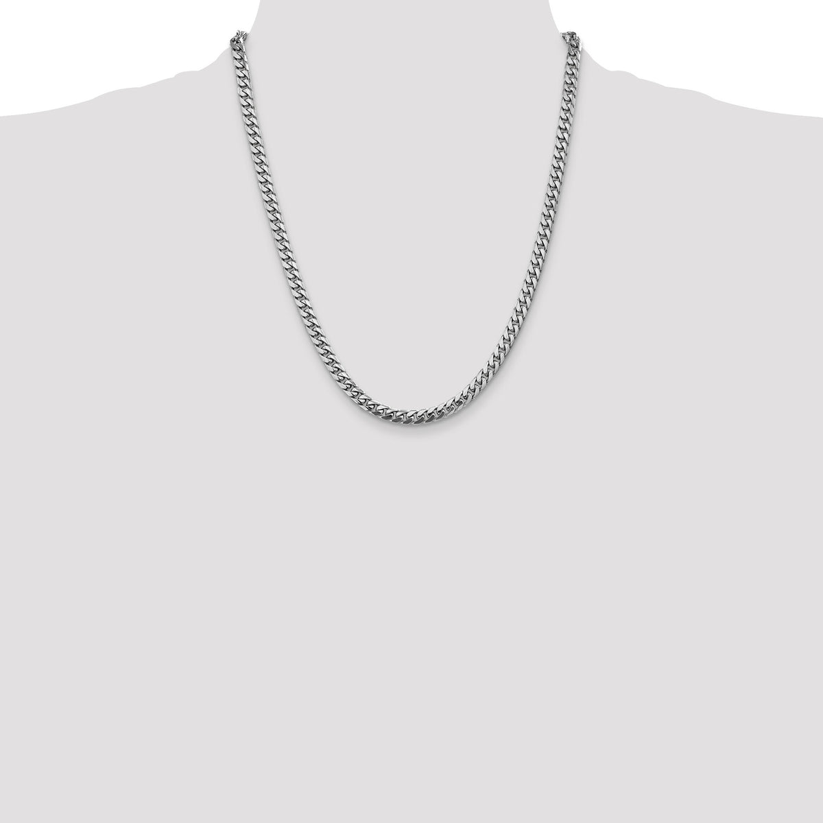 14k White Gold 5mm Solid Miami Cuban Chain-DCU160W-22