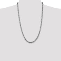 14k White Gold 5mm Solid Miami Cuban Chain-DCU160W-26
