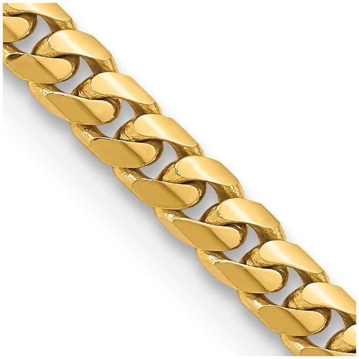 14K 18 inch 5mm Solid Miami Cuban Link with Lobster Clasp Chain-DCU160-18