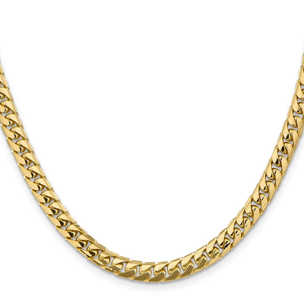 14K 22 inch 5.5mm Solid Miami Cuban Link with Lobster Clasp Chain