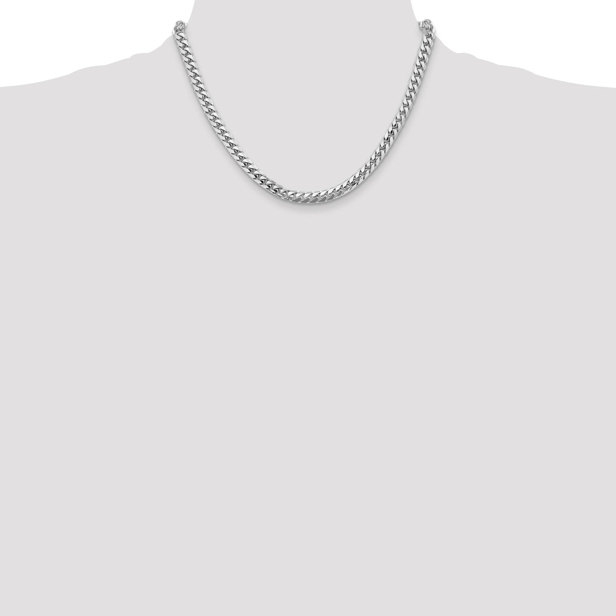 14k White Gold 5.5mm Solid Miami Cuban Chain-DCU180W-18